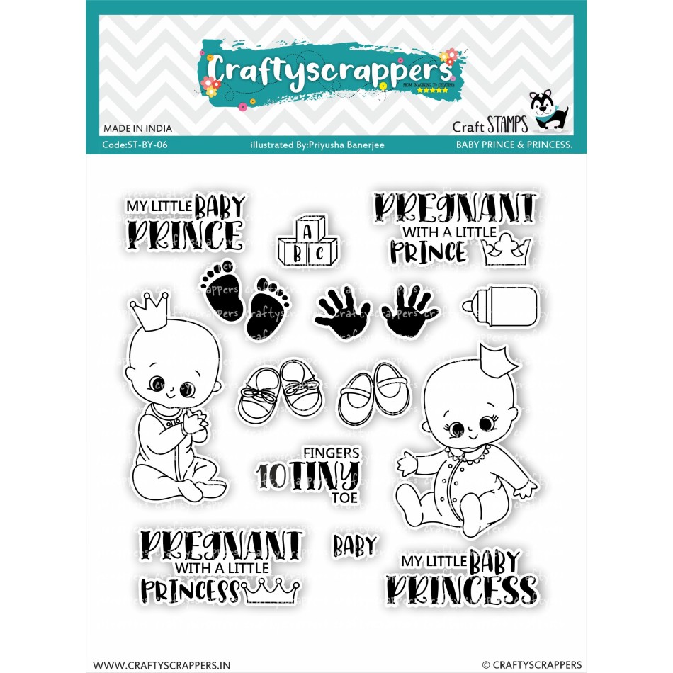 Craftyscrappers Stamps- BABY PRINCE & PRINCESS